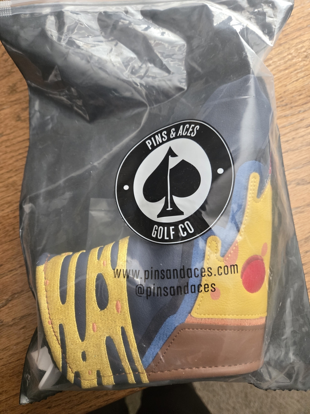 Pins & Aces Yellow Multicolor Pizza Golf Headcover